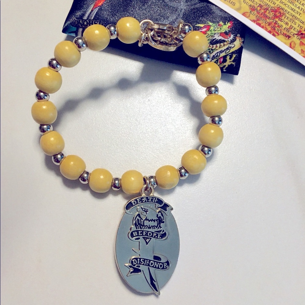 NWT Death Before Dishonor Ed Hardy Charm Bracelet